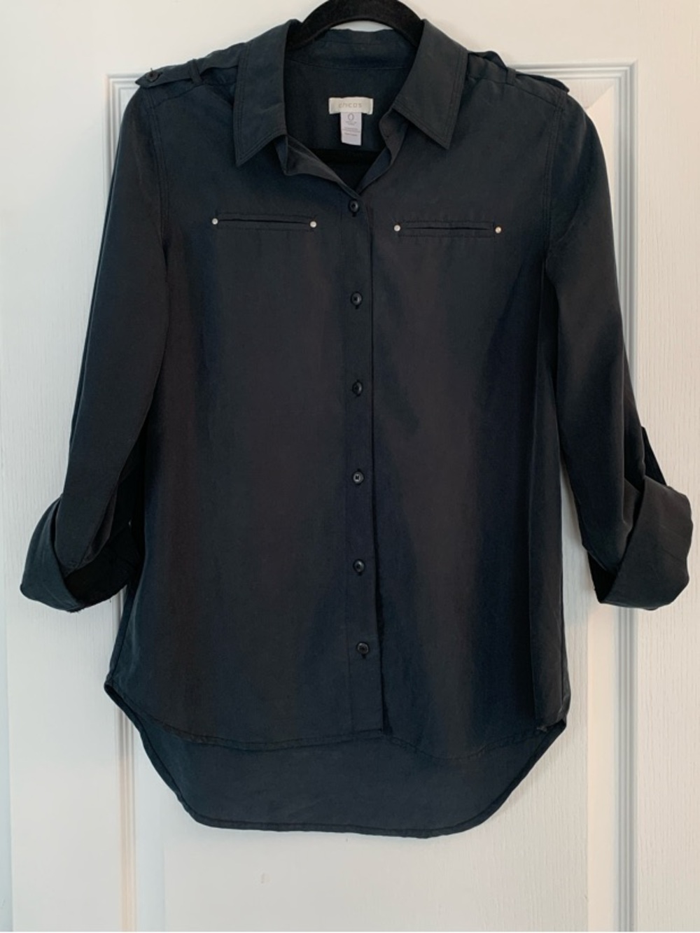 Chico's Charcoal Grey Blouse